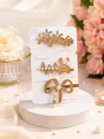 Girl's Fancy Hair Pins 3 Pcs - Image 3