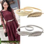 Double Leaf Belt Set Golden Silver Adjustable - Image 4