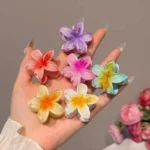 Flower Shaped Hair Catchers 6 Colors Acrylic