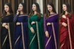 Maroon Shamoz Silk Saree Set for Women - Image 3