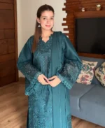 Teal Majestique - Lawn Cotton Embroidered Dress - Image 5