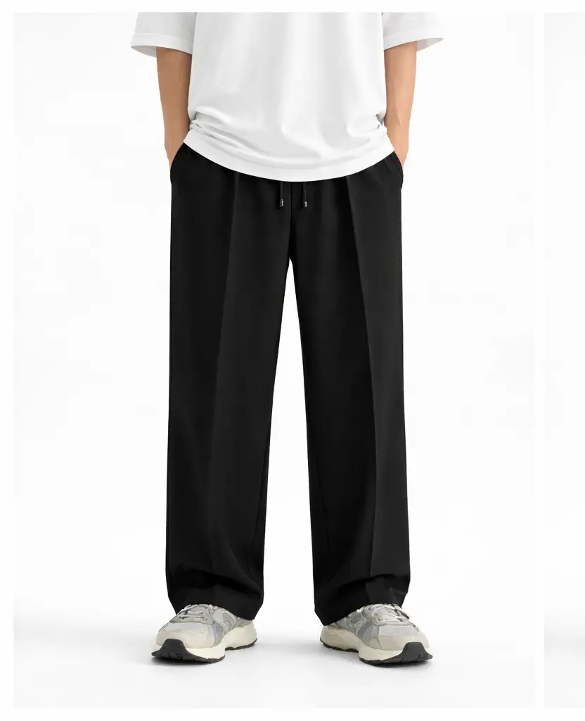 MZ2744200339FNMA-media-1 1 Pc Men's Jersey Plain Pleated Trousers - Image 1