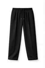 1 Pc Men's Jersey Plain Pleated Trousers - Image 3