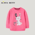 Pink Bunny Embroidered Sweatshirt for Kids 3-10
