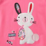 Pink Bunny Embroidered Sweatshirt for Kids 3-10 - Image 3