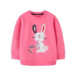 Pink Bunny Embroidered Sweatshirt for Kids 3-10 - Image 5