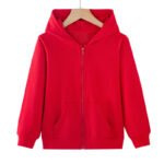 Red Full-Zip Hooded Jacket for Kids