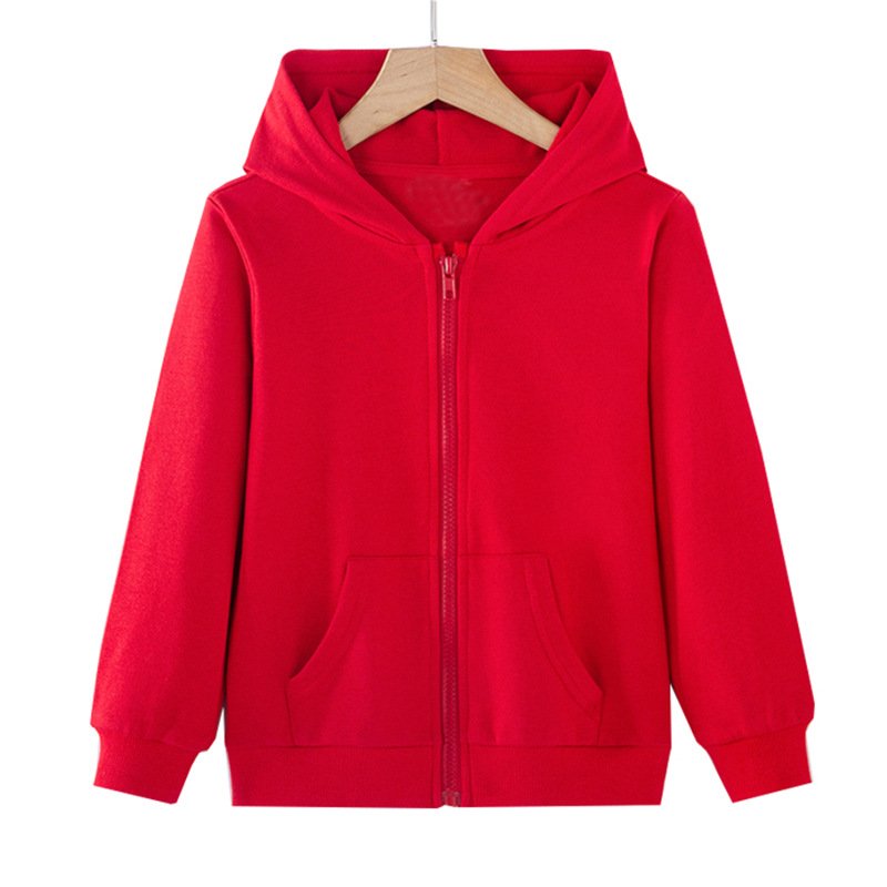 MZCHYHA255-media-1 Red Full-Zip Hooded Jacket for Kids - Image 1
