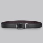 Men's Genuine Leather Belt Black Swivel Buckle - Image 4