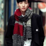 Men's Korean Knitted Winter Scarf Wool Warm Thick