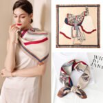 Women Silk Square Scarf Saddle Print Summer
