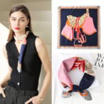 Women Silk Square Scarf Saddle Print Summer - Image 2
