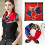 Women Silk Square Scarf Saddle Print Summer - Image 3