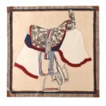 Women Silk Square Scarf Saddle Print Summer - Image 5