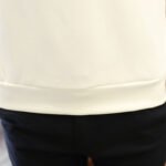 Men Striped Long Sleeve T-Shirt White Black Round Neck - Image 3