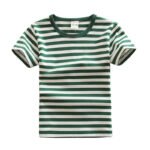 Children's Green Striped Cotton T-Shirt Summer - Image 5