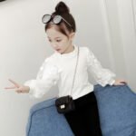 Girls White Bubble Sleeve Shirt Autumn 2025 - Image 2