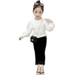 Girls White Bubble Sleeve Shirt Autumn 2025 - Image 5