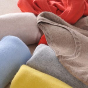 Women Woolen Round Neck Sweater Autumn Winter Solid Color Plus Size