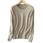 Women Woolen Round Neck Sweater Autumn Winter Solid Color Plus Size - Image 4