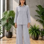 Soft Grey Botanical Print Co-Ord Set