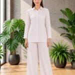 Minimalist Off-White Button-Down & Trouser Set