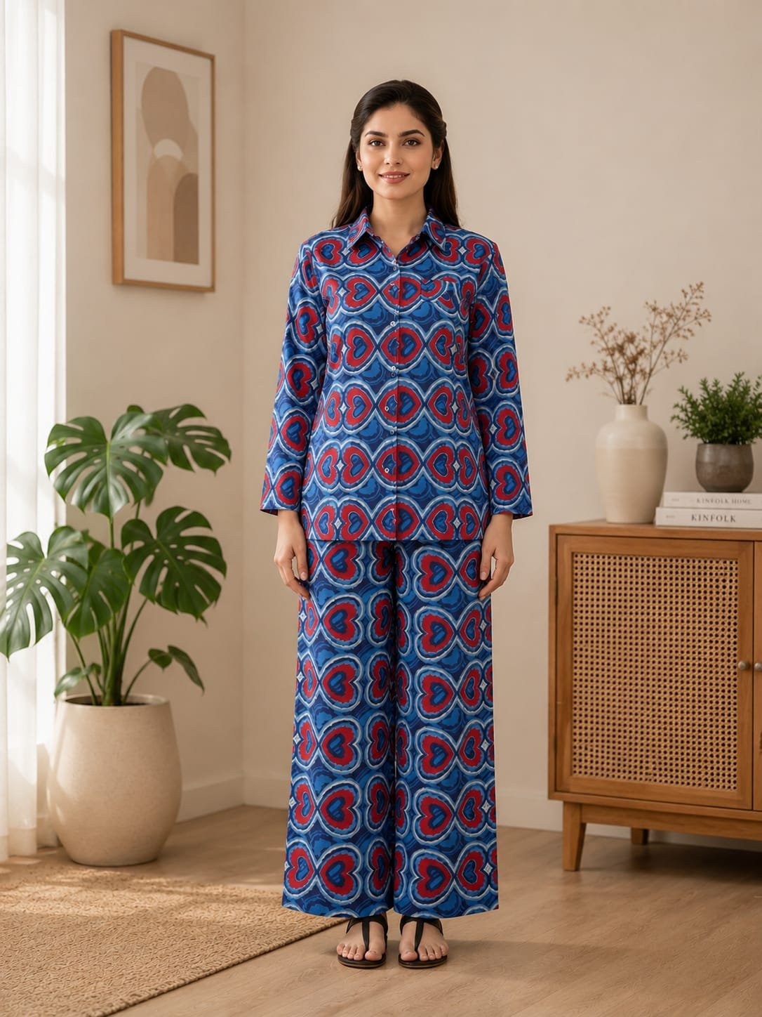 WhatsApp Image 2026-08-26 at 12.27.36 PM Royal Blue & Red Abstract Geometric Co-Ord Set - Image 1