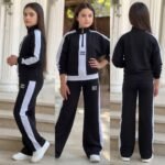 Girls' Black & White Tracksuit