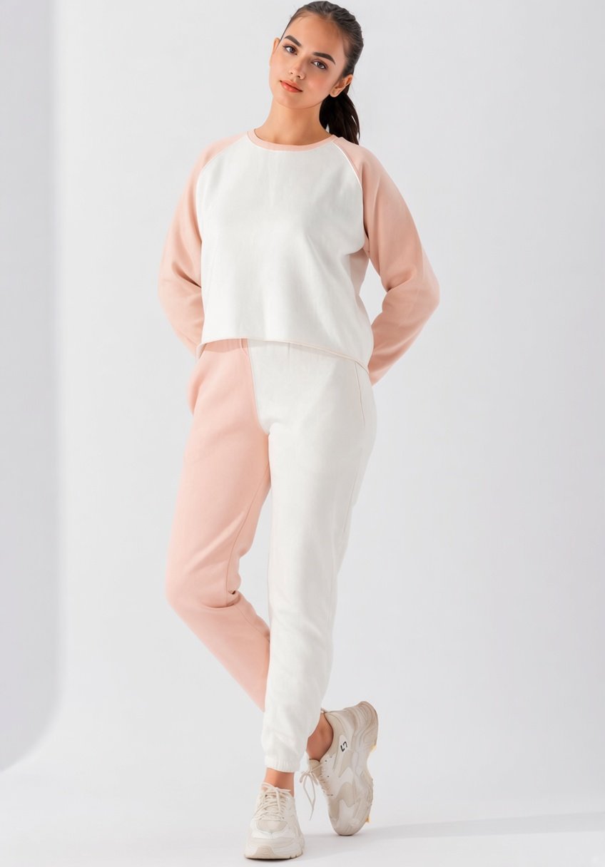 HxD8j Blush & White Casual Two-Piece Suit - Image 1