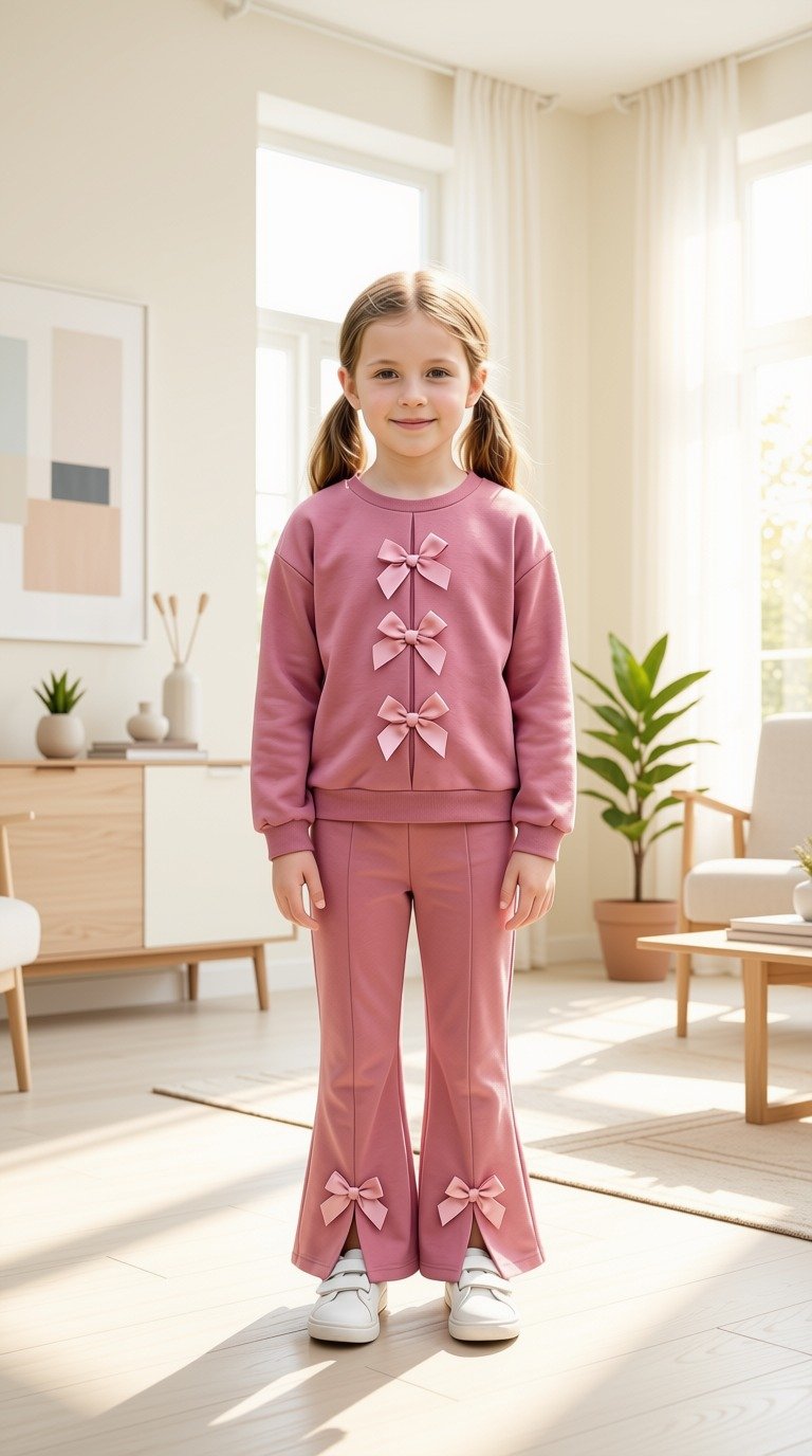 WhatsApp Image 2026-09-07 at 1.51.02 PM Ribbon Sweatshirt Suit - Image 1