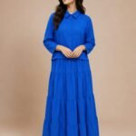 Royal Blue Tiered Shirt Dress