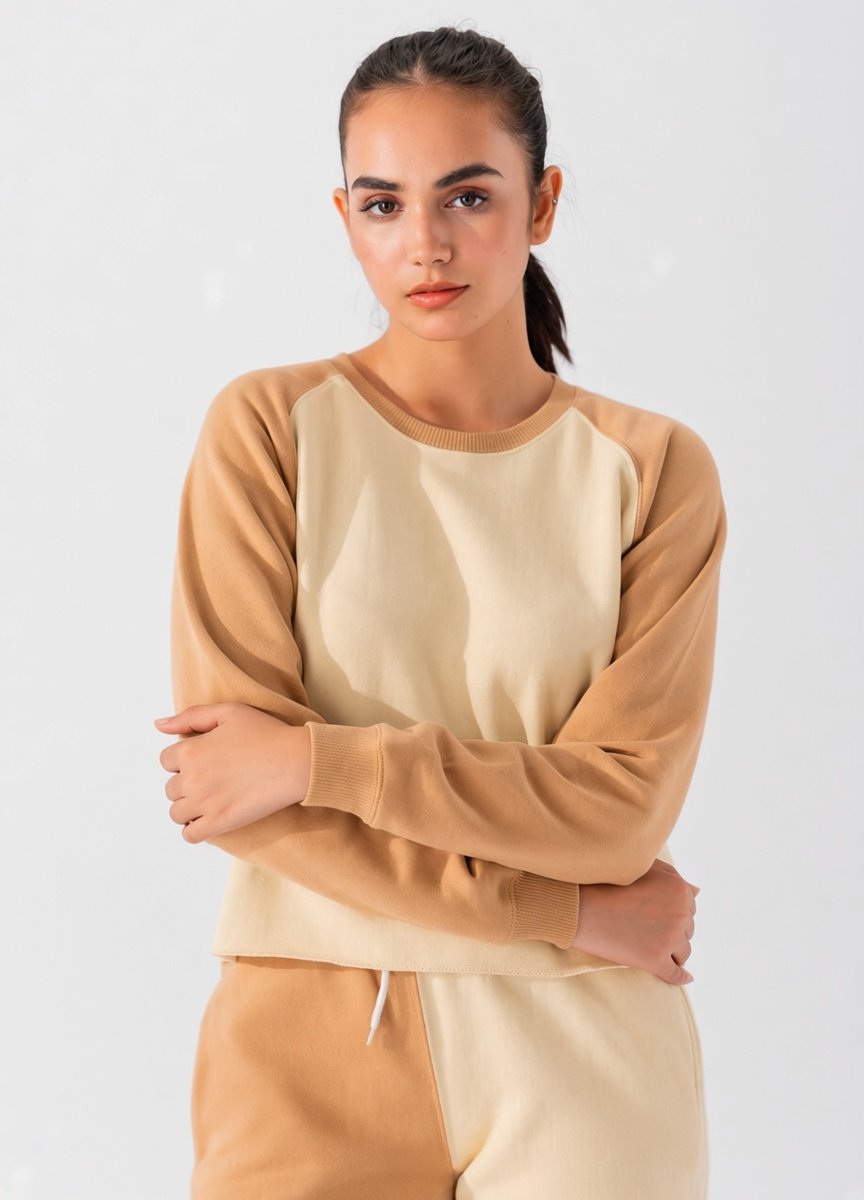 image Beige & Tan Casual Two-Piece Suit - Image 1