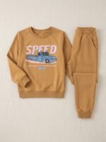 Boys 2-Piece Sweatshirt & Sweatpants - Speed Truck Graphic Print - Image 2